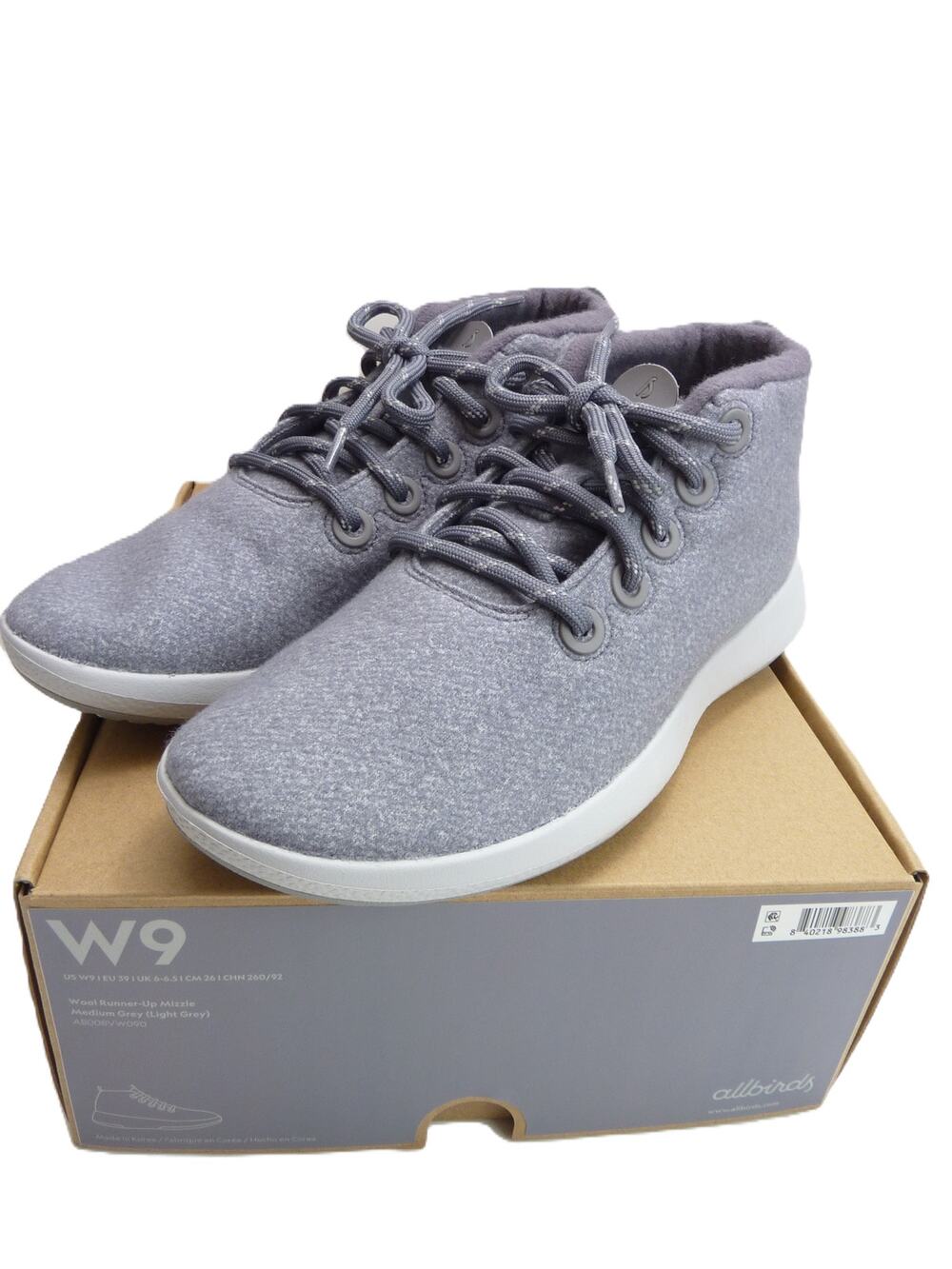 NEW Allbirds Womens Wool Runner Up Mizzle Size 9 Medium Grey